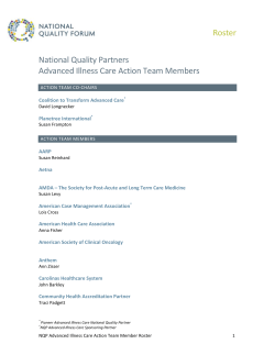 Roster National Quality Partners Advanced Illness Care Action Team
