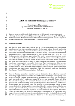 A hub for sustainable financing in Germany?