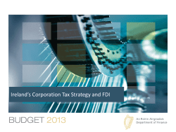 Ireland`s Corporation Tax Strategy and FDI