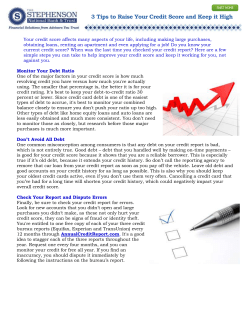 3 Tips to Raise Your Credit Score and Keep it High