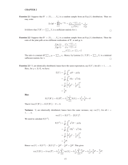 CHAPTER 2 Exercise 2.1 Suppose that Y = (Y 1,...,Yn) is a random