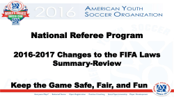 2016-2017 Changes to the FIFA Laws Summary