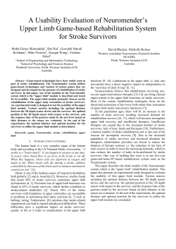 A Usability Evaluation of Neuromender`s Upper Limb Game