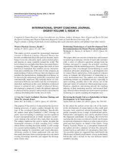 international sport coaching journal digest volume 3