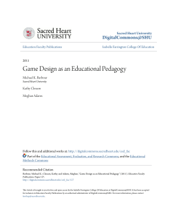 Game Design as an Educational Pedagogy