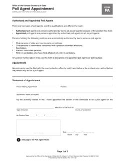 Poll Agent Appointment - Kansas Secretary of State