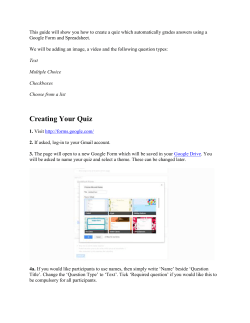 This guide will show you how to create a quiz which automatically