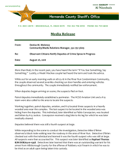 Media Release - Hernando County Sheriff`s Office