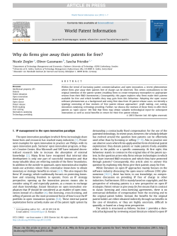 Why do firms give away their patents for free?
