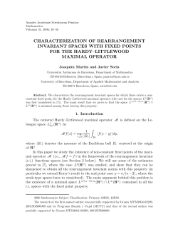 characterization of rearrangement invariant spaces with fixed