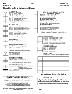 Check List for BS in Mathematical Biology
