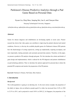 Parkinson`s Disease Predictive Analytics through a Pad Game