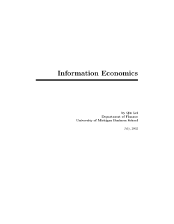 Information Economics - Qin Lei