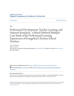 Professional Development, Teacher Learning, and National Standards