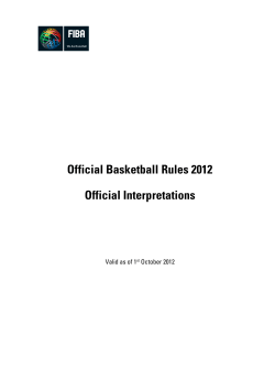 Official Basketball Rules 2012 Official Interpretations