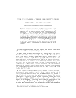 UNIT SUM NUMBERS OF RIGHT SELF