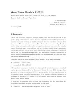 Game Theory Models In PLEXOS