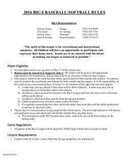 big 6 baseball/softball rules