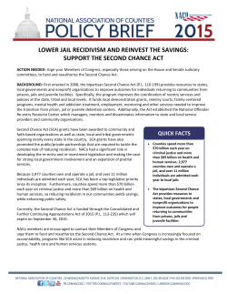 support the second chance act - National Association of Counties