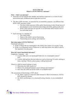 FUNCTIONAL outcome - The Early Childhood Technical Assistance