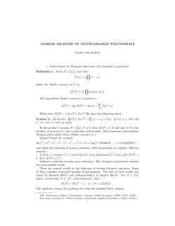 MAHLER MEASURE OF MULTIVARIABLE