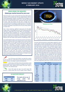 NEWS FROM THE INDUSTRY Global gas market braced for price war