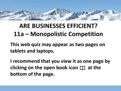 11a &ndash; Monopolistic Competition