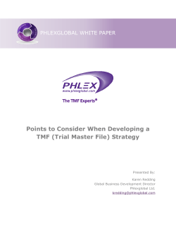Points to Consider When Developing a TMF (Trial