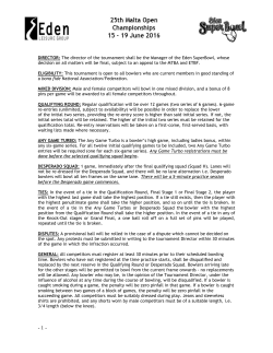 DIRECTOR: The director of the tournament shall be the Manager of