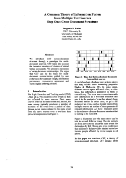 A Common Theory of Information Fusion from Multiple Text Sources
