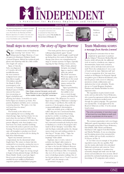Team Madonna scores Small steps to recovery: The story of Signe