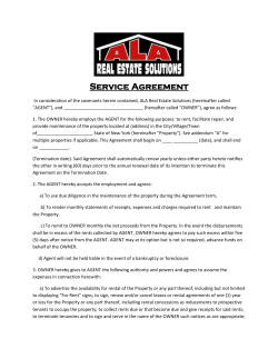 Service Agreement - ALA Real Estate Solutions