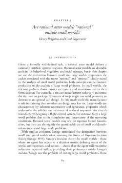 Are rational actor models &ldquo; rational&rdquo; outside small worlds?