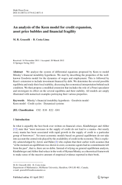 An analysis of the Keen model for credit expansion, asset price