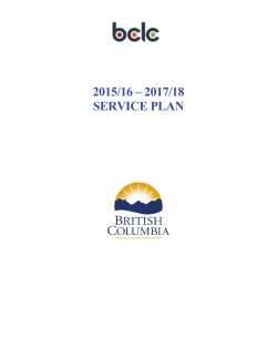 2015/16 &ndash; 2017/18 Service Plan