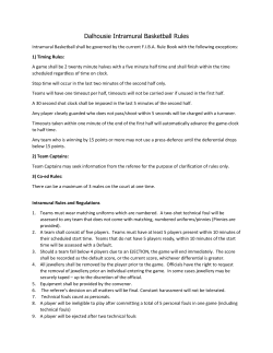 Dalhousie Intramural Basketball Rules