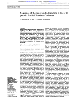 Sequence of the superoxide dismutase 1 (SOD 1) gene in