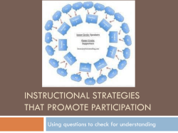 Instructional Strategies that promote participation