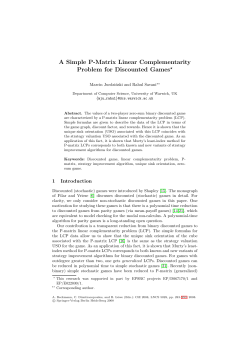 A Simple P-Matrix Linear Complementarity Problem for Discounted