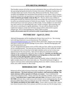 2016 DTG Recital Booklet - Dance Theatre of Greenville