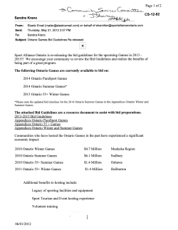 Sandra Krane The following Ontario Games are currently available