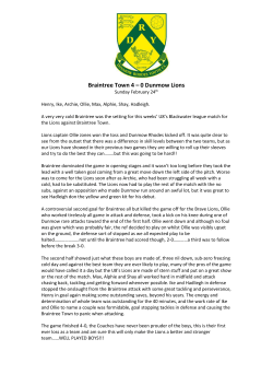 Braintree Town 4 &ndash; 0 Dunmow Lions Sunday February 24th Henry