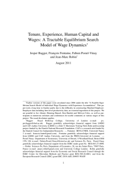 Tenure, Experience, Human Capital and Wages
