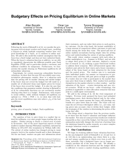 Budgetary Effects on Pricing Equilibrium in Online Markets