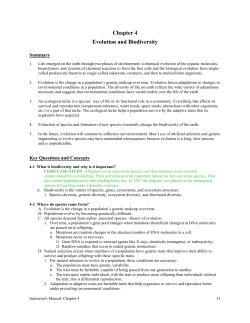 Evolution and Biodiversity