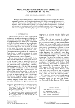 and a hockey game broke out: crime and punishment in the nhl