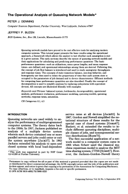 Operational Analysis of Queueing Network Models
