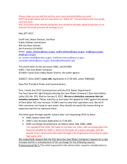 SUBJECT: Deny SJWC`s Letter 509, Application A.17.04