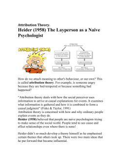Heider 1958 Attribution theory
