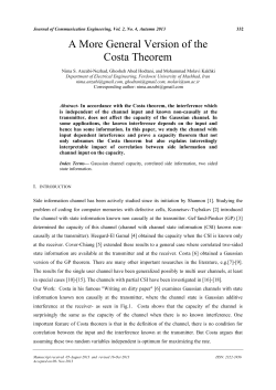 A More General Version of the Costa Theorem